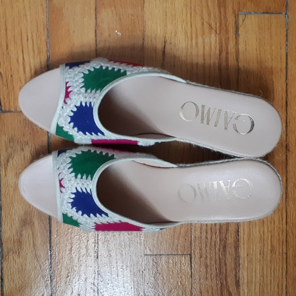 Gaimo Multi-Fuchsia Patchwork Wedge Espadrilles - Picture 4 of 6